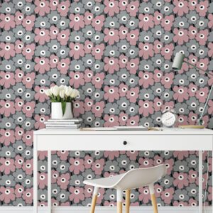 Pink Pieni Unikko Peel and Stick Wallpaper