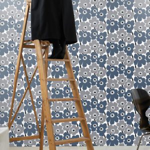 Grey Pieni Unikko Peel and Stick Wallpaper