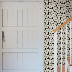 Black Pieni Unikko Peel and Stick Wallpaper