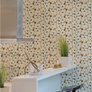 Beige Pieni Unikko Peel and Stick Wallpaper