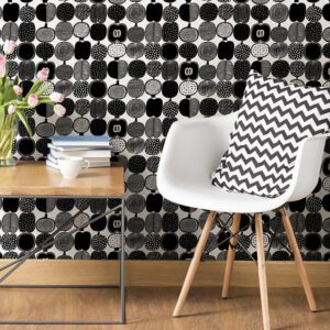Black and White Kompotti Peel and Stick Wallpaper