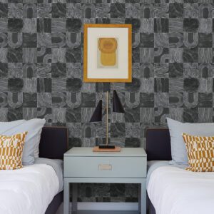 Black Vaughn Geometric Peel & Stick Wallpaper