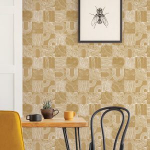 0061440 yellow vaughn geometric peel and stick wallpaper.jpeg