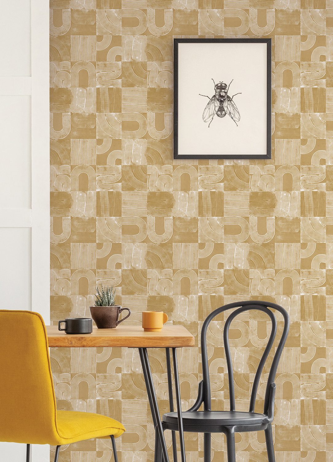 0061440 yellow vaughn geometric peel and stick wallpaper.jpeg