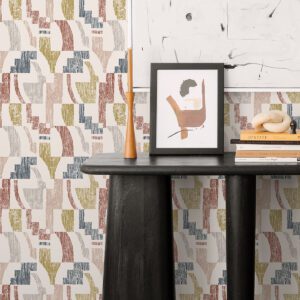 Warm Multi Lenny Geometric Peel & Stick Wallpaper