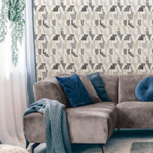 Taupe Multi Lenny Geometric Peel & Stick Wallpaper