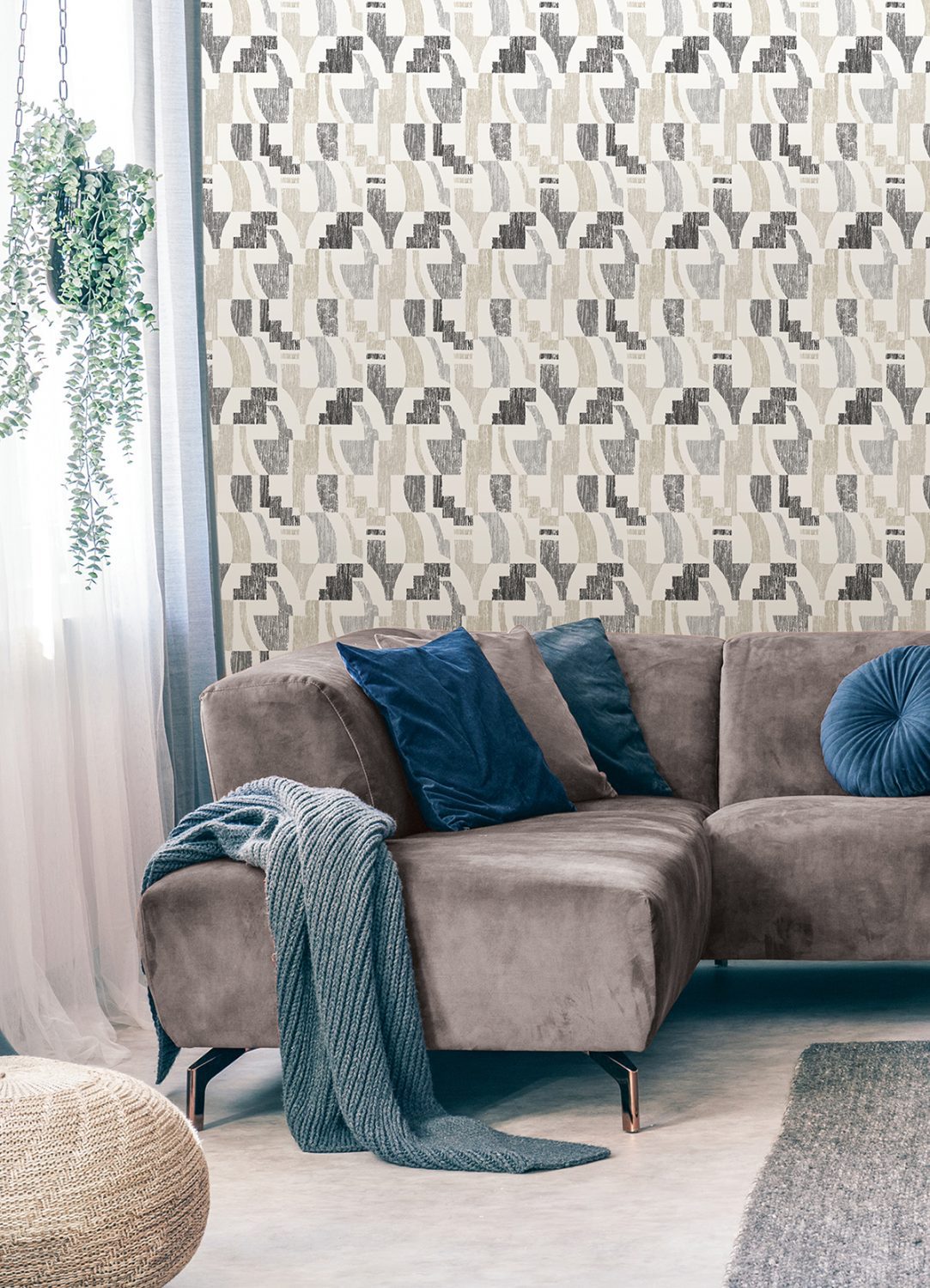 0061450 taupe multi lenny geometric peel and stick wallpaper.jpeg