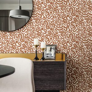 Terracotta Edie Geometric Peel & Stick Wallpaper