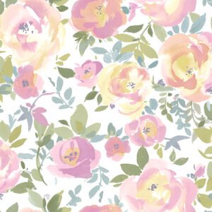 Pink Gracelyn Flower Peel & Stick Wallpaper
