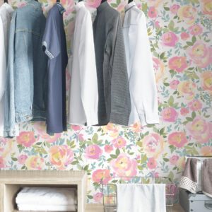 Pink Gracelyn Flower Peel & Stick Wallpaper