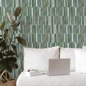 Green Thistle Distressed Texture Peel and Stick Wallpaper