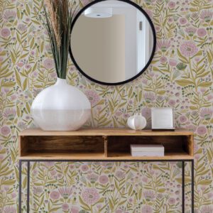 Yellow Marigold Forest Flower Peel and Stick Wallpaper