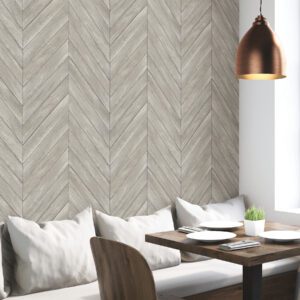 Wildwood Ash Chevron Peel and Stick Wallpaper