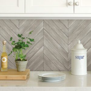 Wildwood Ash Chevron Peel and Stick Wallpaper