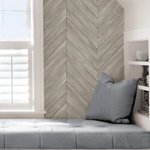 Wildwood Ash Chevron Peel and Stick Wallpaper