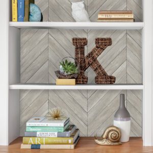 Wildwood Ash Chevron Peel and Stick Wallpaper