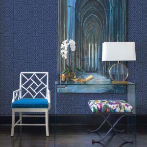 Blue Linear Peel and Stick Wallpaper