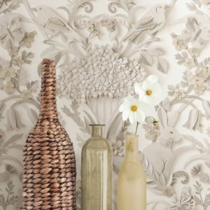 Taupe Eloise Peel and Stick Wallpaper