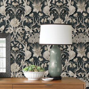 Charcoal Eloise Peel and Stick Wallpaper