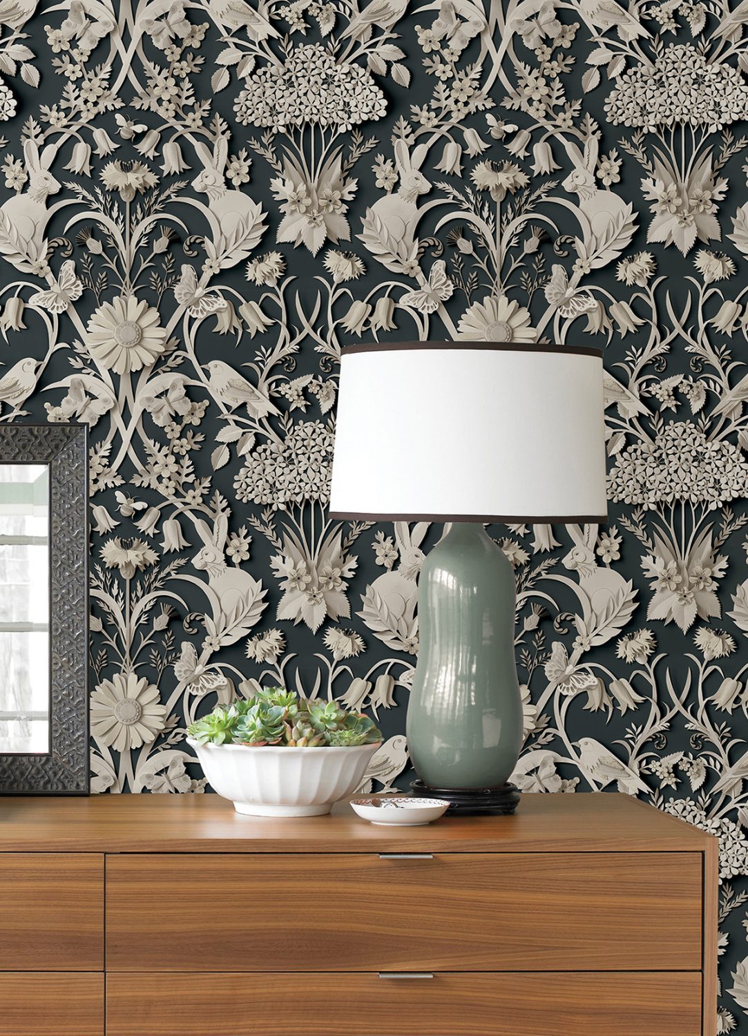 Charcoal Eloise Peel and Stick Wallpaper