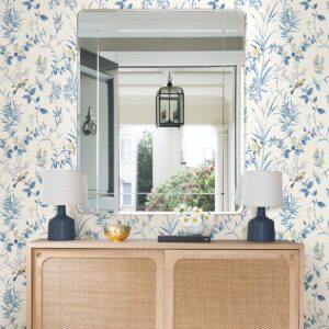 Blue Songbird Peel and Stick Wallpaper