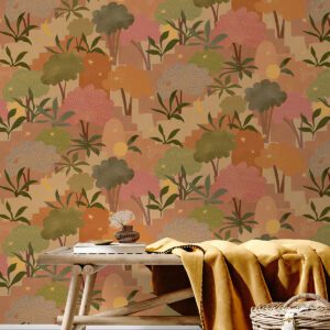 Terracotta Bohemian Walk Tree Peel and Stick Wallpaper