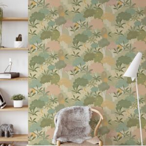 Sage Bohemian Walk Tree Peel and Stick Wallpaper