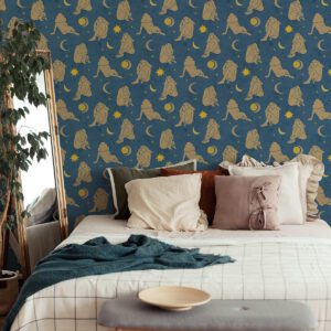 Dark Blue Nudes Novelty Peel and Stick Wallpaper