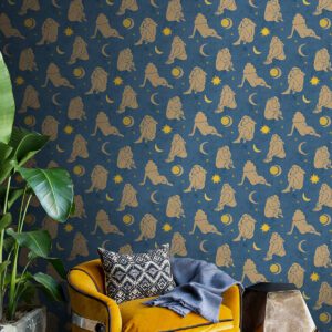 Dark Blue Nudes Novelty Peel and Stick Wallpaper