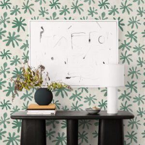 Green Field of Flowers Peel and Stick Wallpaper