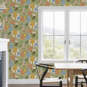 Sage Miracle Vases Geometric Peel and Stick Wallpaper