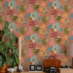 Terracotta Miracle Vases Geometric Peel and Stick Wallpaper