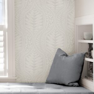 Grey Foliate Peel and Stick Wallpaper