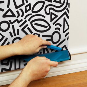 Black Doodle Abstract Peel and Stick Wallpaper