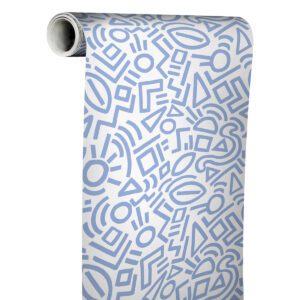 Periwinkle Doodle Abstract Peel and Stick Wallpaper