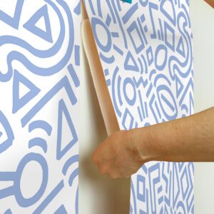 Periwinkle Doodle Abstract Peel and Stick Wallpaper