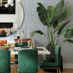 Periwinkle Doodle Abstract Peel and Stick Wallpaper