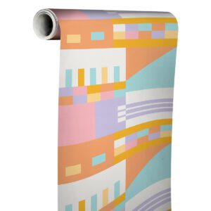 Multi Warm Kiki Shapes Peel and Stick Wallpaper