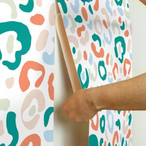 Multi Bright Leopard Spots Peel and Stick Wallpaper