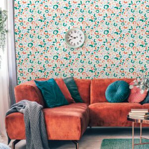 Multi Bright Leopard Spots Peel and Stick Wallpaper