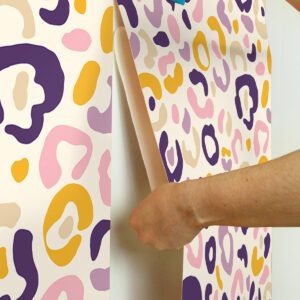 Multi Purple Leopard Spots Peel and Stick Wallpaper