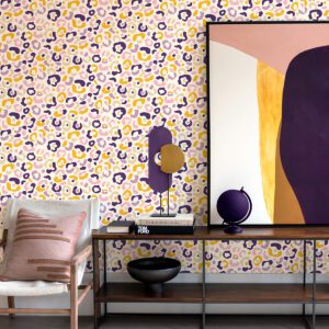 Multi Purple Leopard Spots Peel and Stick Wallpaper