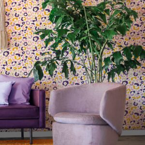 Multi Purple Leopard Spots Peel and Stick Wallpaper