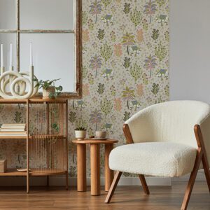 Linen Camel's Courtyard Peel and Stick Wallpaper