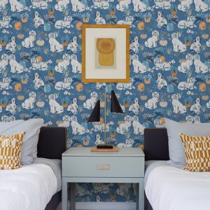 Cerulean Good Dog Peel and Stick Wallpaper