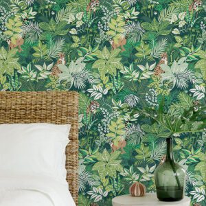 Sage Tropical Oasis Peel and Stick Wallpaper