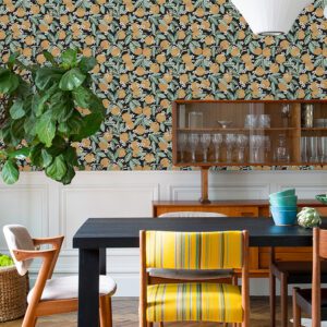 Ink Orange Grove Peel and Stick Wallpaper