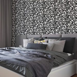 Black Bold Arrangements Peel and Stick Wallpaper