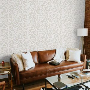 Cream Bold Arrangements Peel and Stick Wallpaper