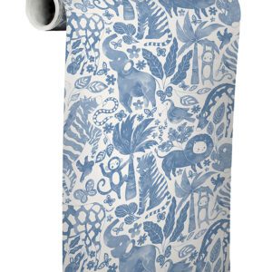 Sweet Safari Blue Peel and Stick Wallpaper